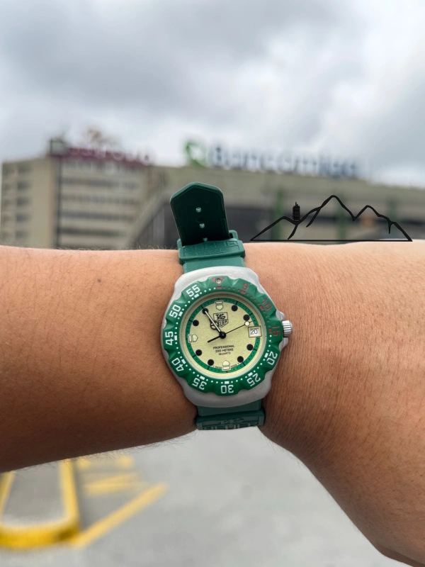 TAG Heuer Formula 1 verde, correa de goma
