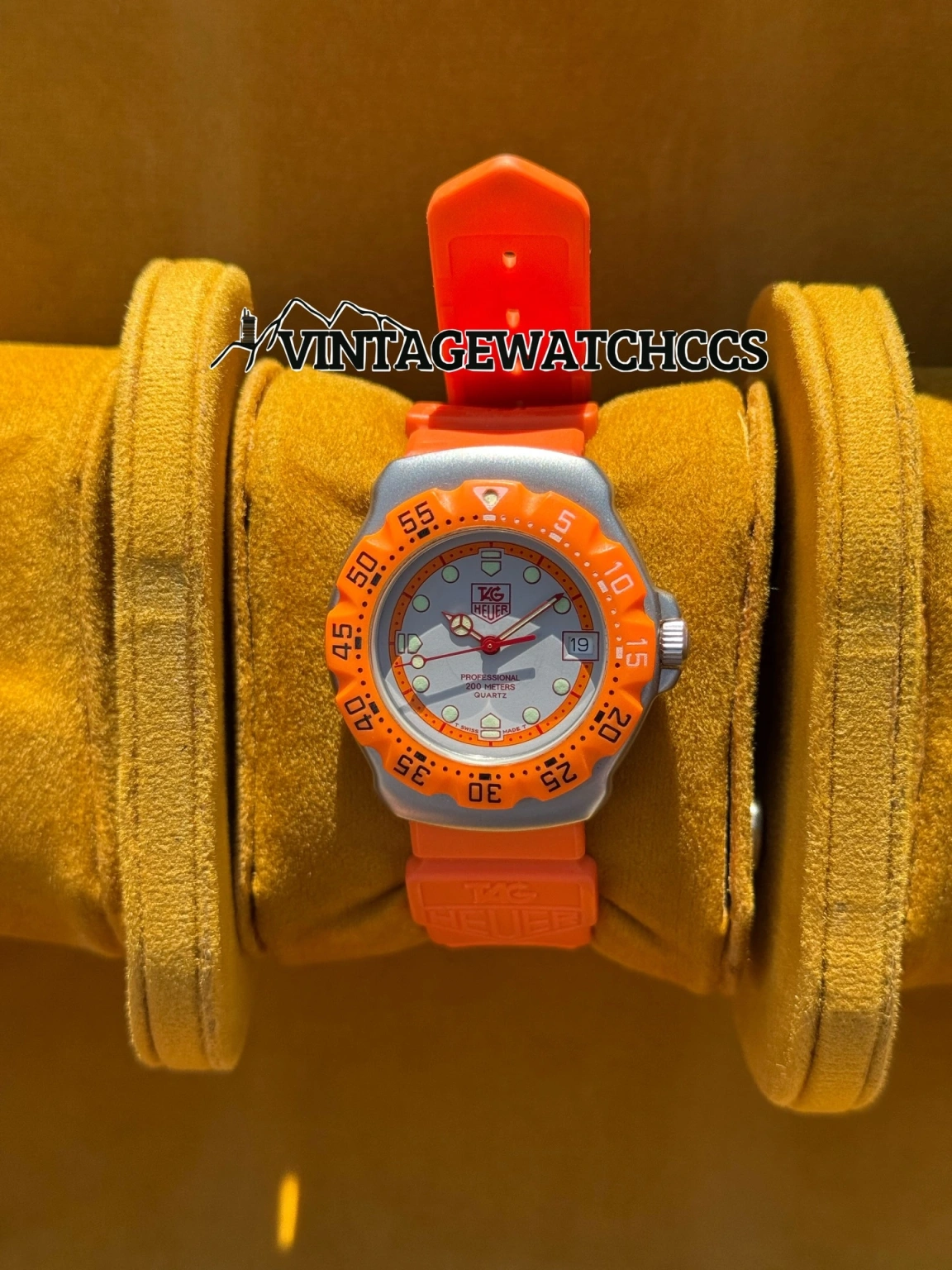 TAG Heuer Formula 1 bisel naranja, correa de goma