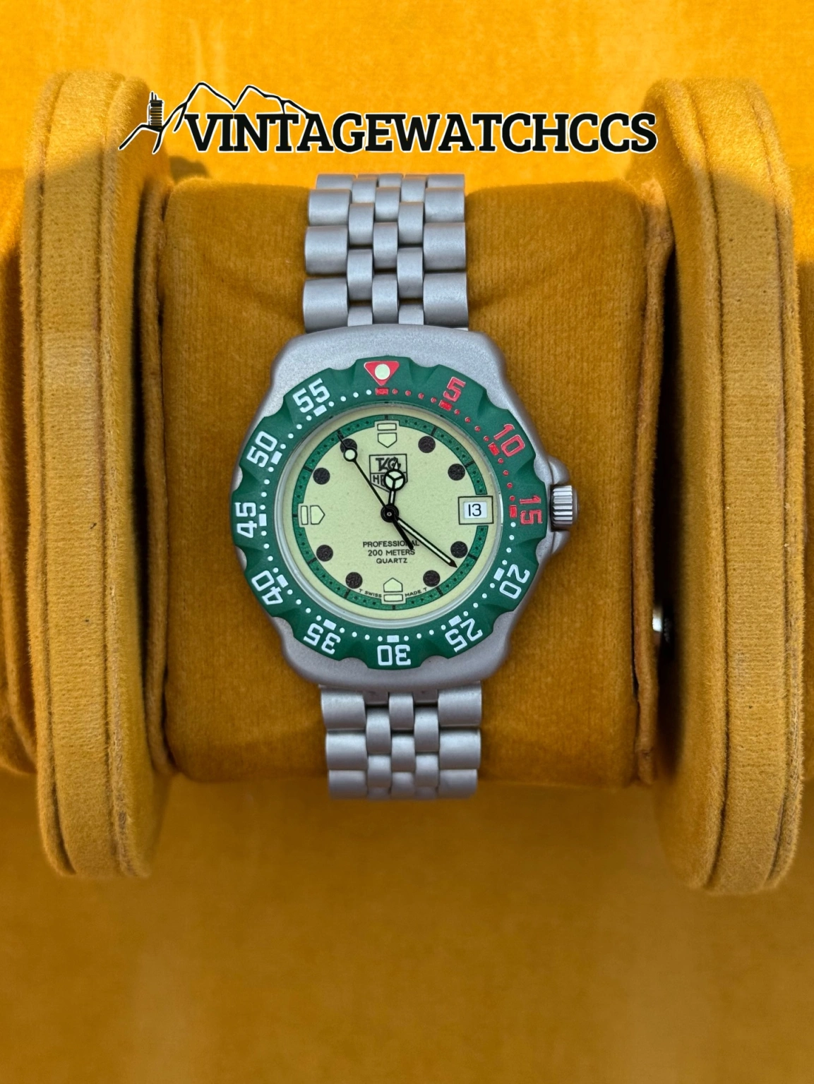 TAG Heuer Formula 1 verde, brazalete de acero