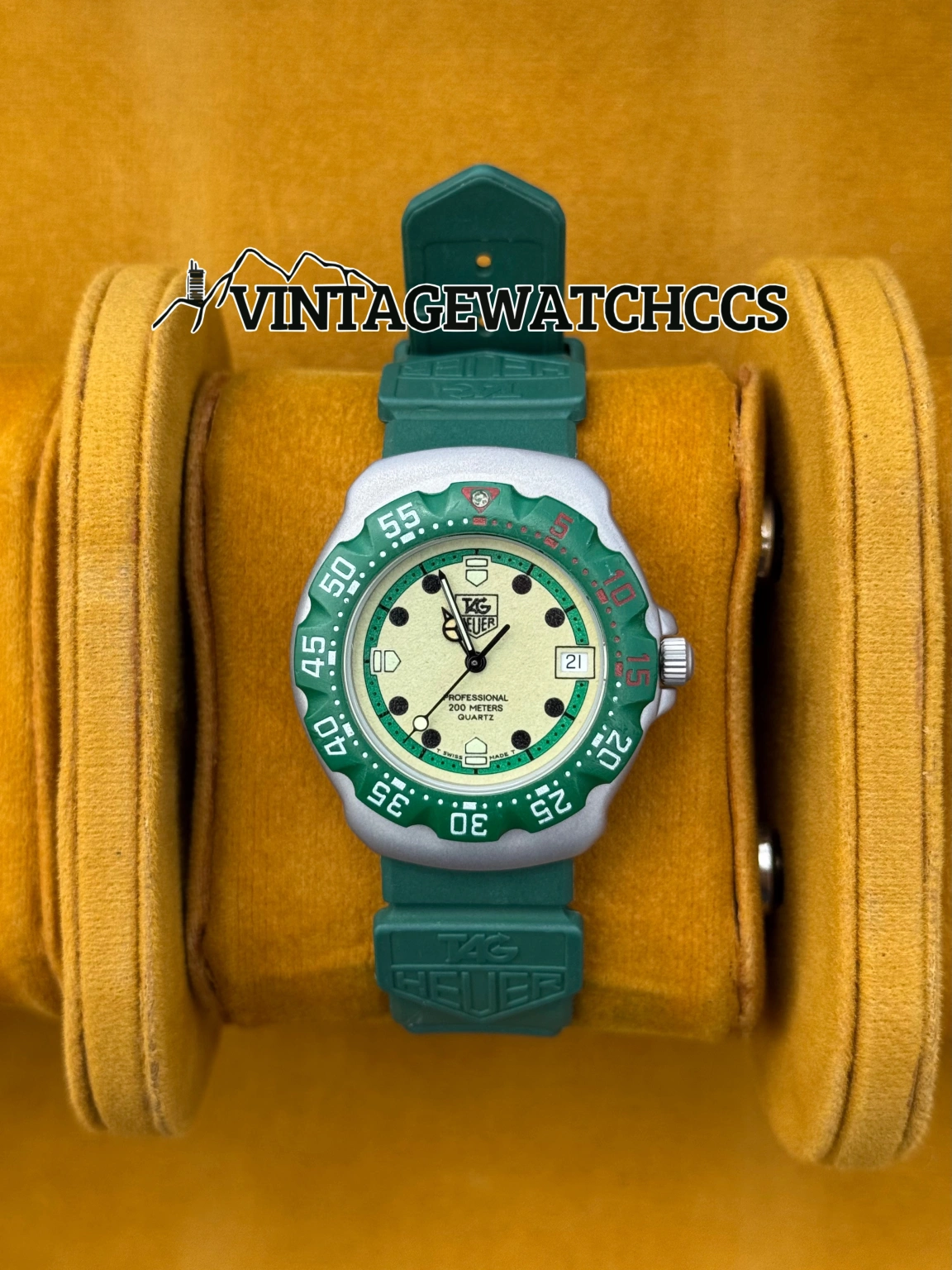 TAG Heuer Formula 1 verde, correa de goma